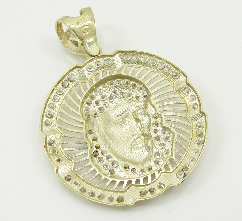 K Yellow Gold Jesus Face Halo Pendant Ct