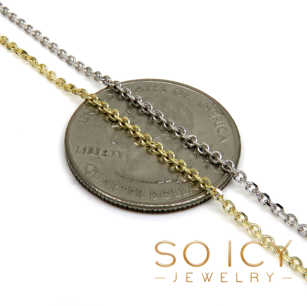 Buy 14k Gold Super Skinny Solid Cable Chain 16-22 Inch 1.50mm Online at SO  ICY JEWELRY
