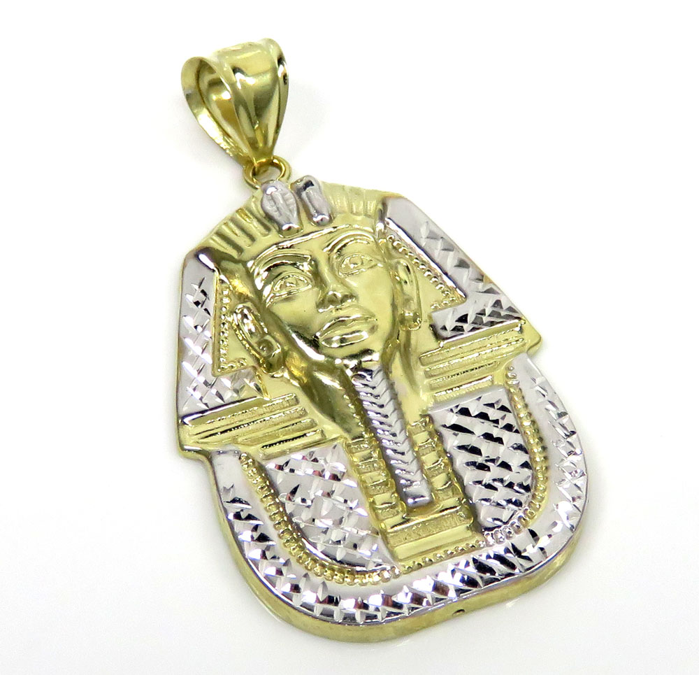 10k yellow gold mini-large king tut pharaoh head pendant