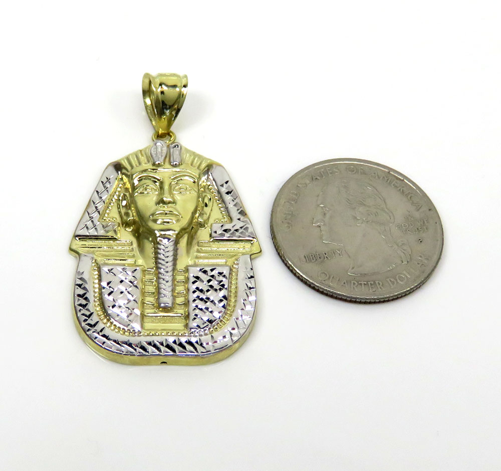 10k yellow gold mini-large king tut pharaoh head pendant
