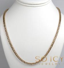 10k two gold prism cut franco chain 18-26 inch 4mm 