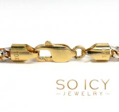 10k two gold solid prism cut franco chain 8.50