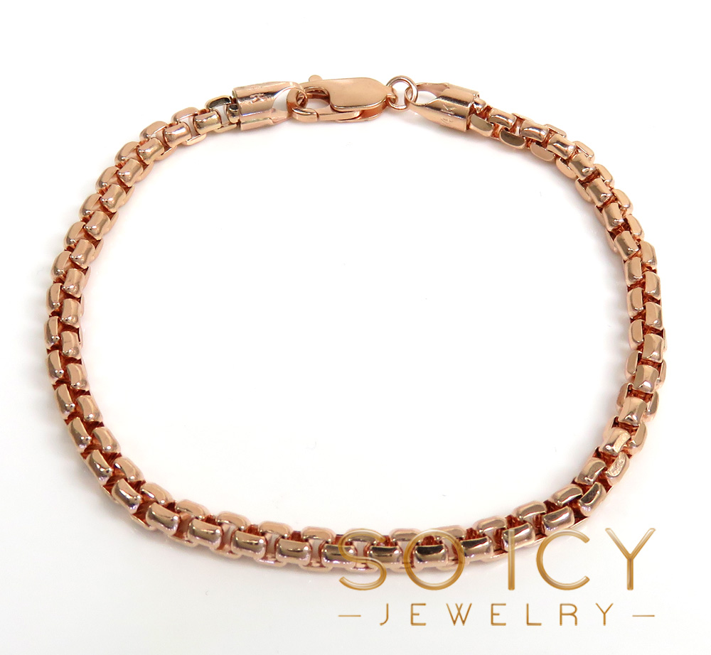 14k rose gold venetian box bracelet 6.75 inch 3.50mm