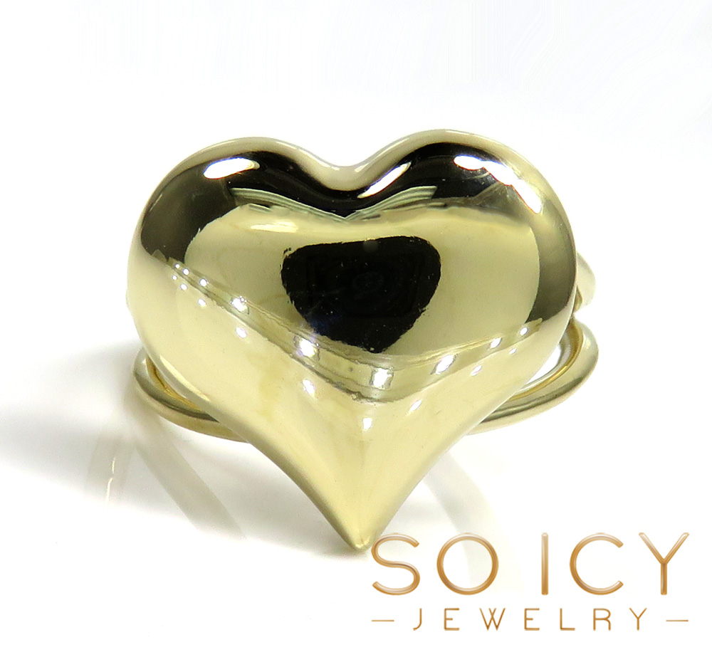 14k solid gold large heart ring 