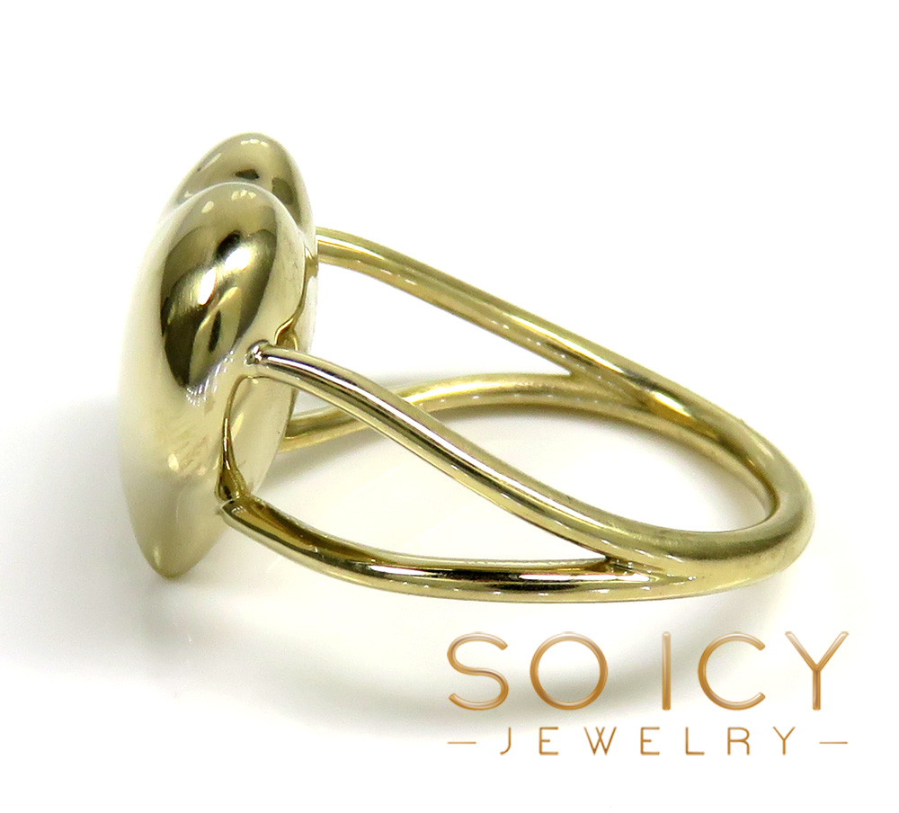 14k solid gold large heart ring 