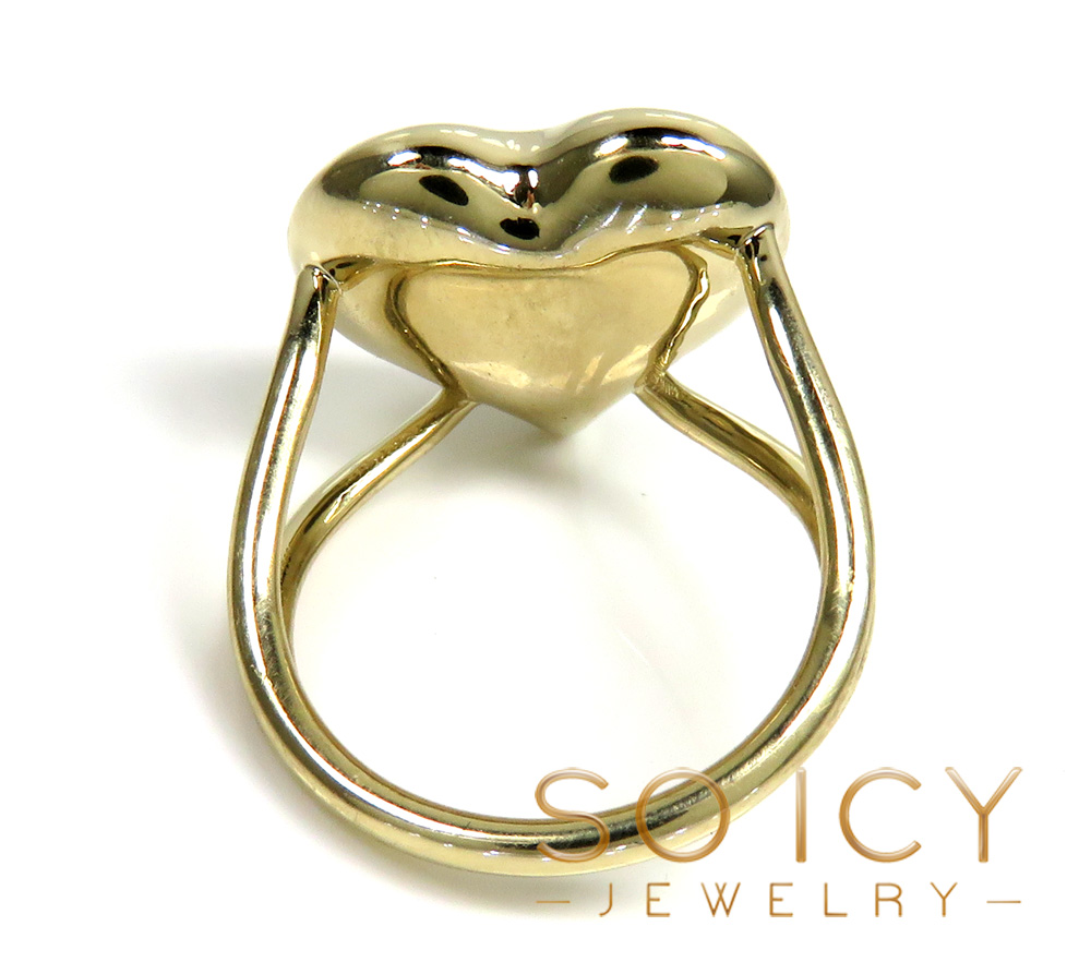 14k solid gold large heart ring 