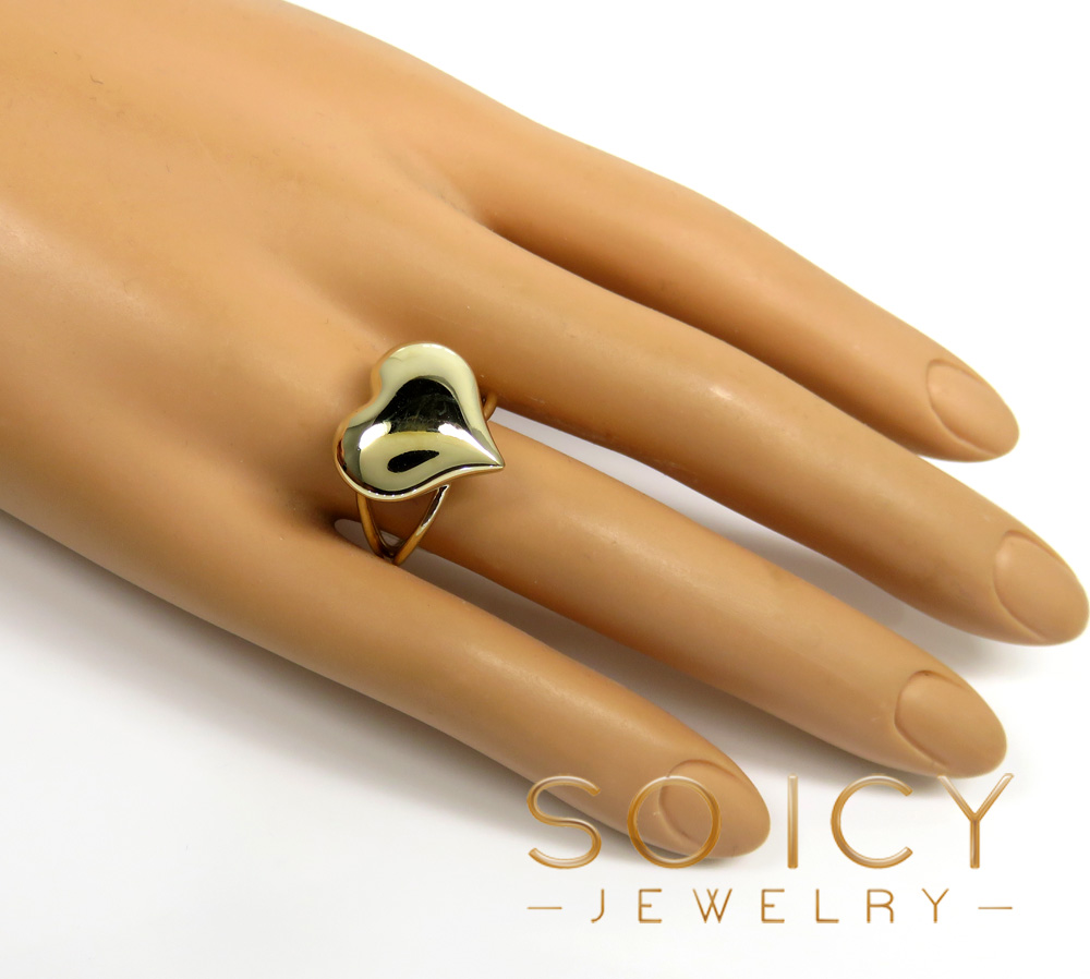 14k solid gold large heart ring 