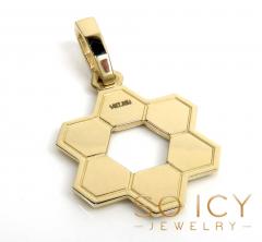 14k yellow gold honey comb star of david pendant 