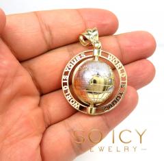 14k gold the world is yours spinning globe medium pendant 