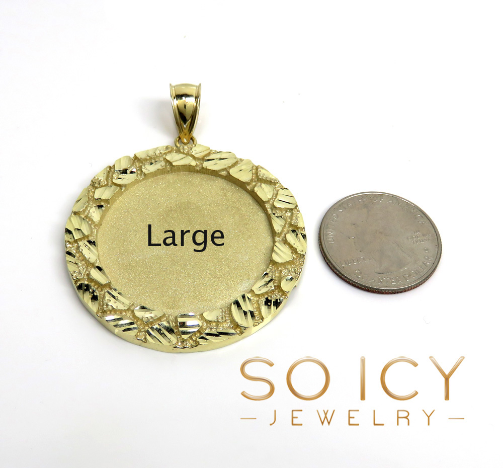 10k yellow gold nugget small-large picture pendant