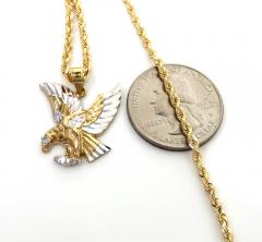 10k yellow gold small eagle pendant 20