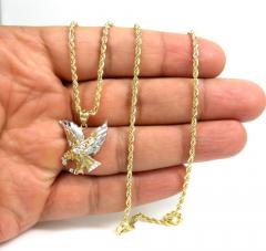 10k yellow gold small eagle pendant 20