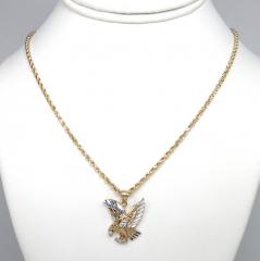 10k yellow gold small eagle pendant 20