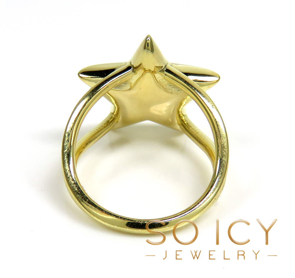 14k solid gold large star ring 