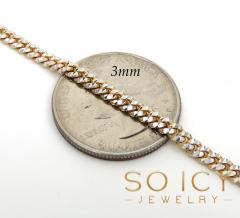 10k two tone solid prism cut miami chain 18-24