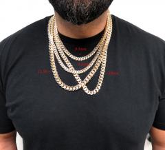 10k two tone solid prism cut miami chain 18-24