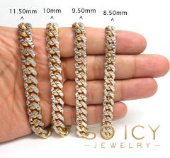 10k two tone solid prism cut miami chain 18-24