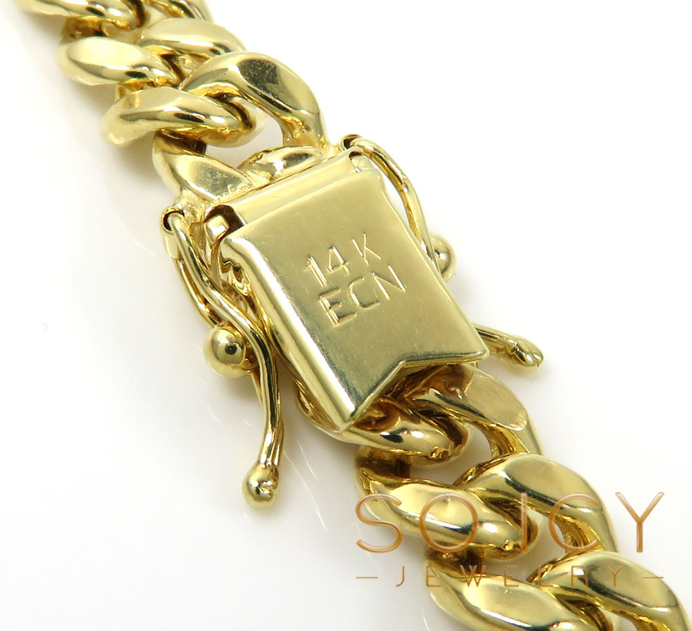 14k yellow gold hollow miami bracelet 8.50