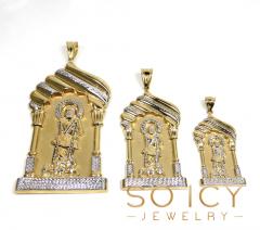 10k yellow gold small-large saint lazarus of bethany pendant