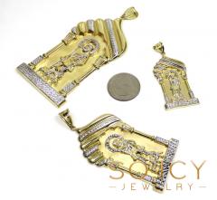 10k yellow gold small-large saint lazarus of bethany pendant