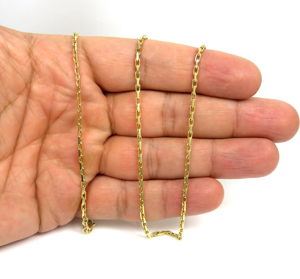 10k yellow gold solid thick cable box link chain 18-24