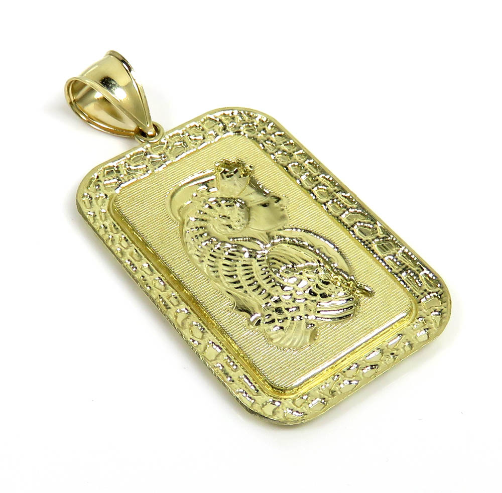 10k yellow gold xl gold nugget bar pendant 