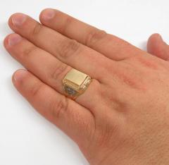 14k two tone gold medium fancy monogram ring 