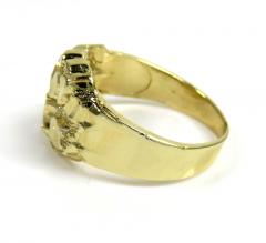 Mens 14k yellow gold small-large nugget ring