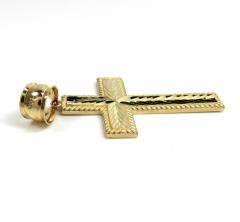 14k yellow gold large diamond cut fancy cross 