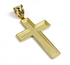 14k yellow gold large diamond cut fancy cross 