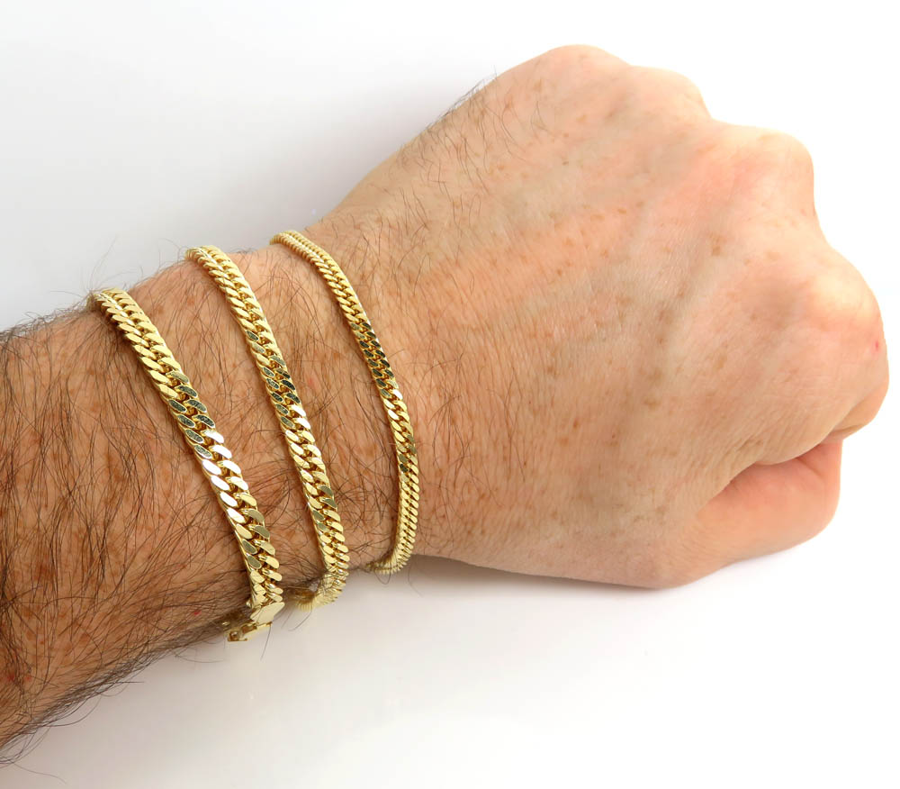 14k yellow gold double miami cuban bracelet 8