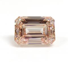 Fancy pink lab grown emerald cut diamond 10.03ct