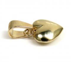 14k gold mini solid puffed heart pendant 