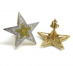 10k yellow gold canary diamond star earrings 0.70ct