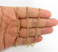 14k yellow gold solid figaro link chain 18-24 inch 3.50mm