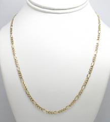 14k yellow gold solid figaro link chain 18-24 inch 3.50mm