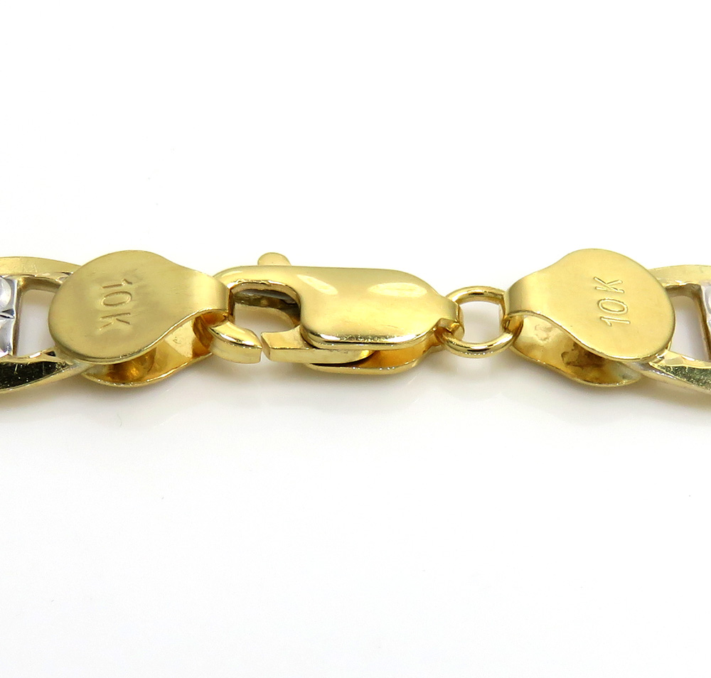 Buy 10k Yellow Gold Yellow Diamond Cut Mariner Chain 18-30 Inch 7mm ...