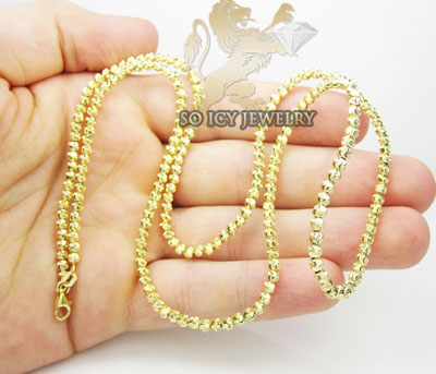14k Yellow Gold Ball Bead Chain 3 mm