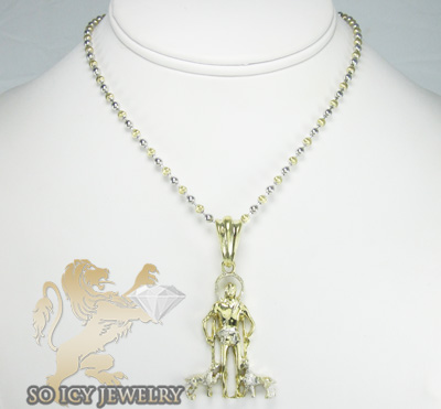 10k gold saint lazarus pendant