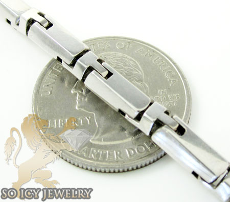 14k white gold bullet link chain 24 inch 5mm