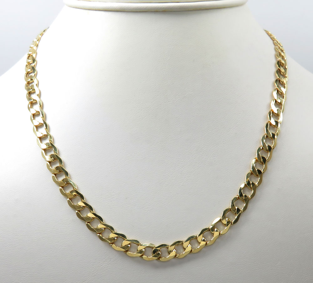 Buy 10k Yellow Gold Hollow Cuban Link Chain 20-30 Inch 7.5mm Online at ...