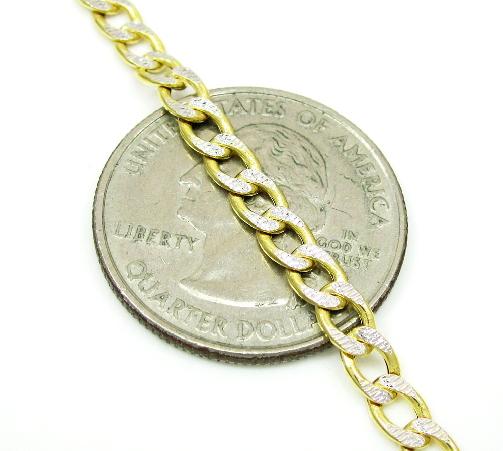 10K Yellow Gold Hollow Cuban Link Chain 4 mm
