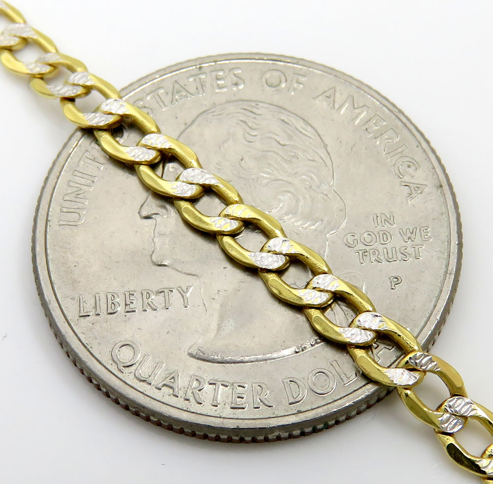 Buy 10k Yellow Gold Hollow Diamond Cut Cuban Link Chain 24 Inch 3.3mm Online at SO ICY JEWELRY
