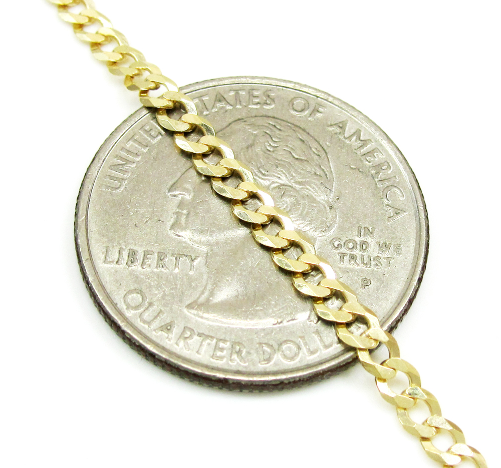 Buy 10k Yellow Gold Cuban Chain 16-30 Inch 3mm Online at SO ICY JEWELRY