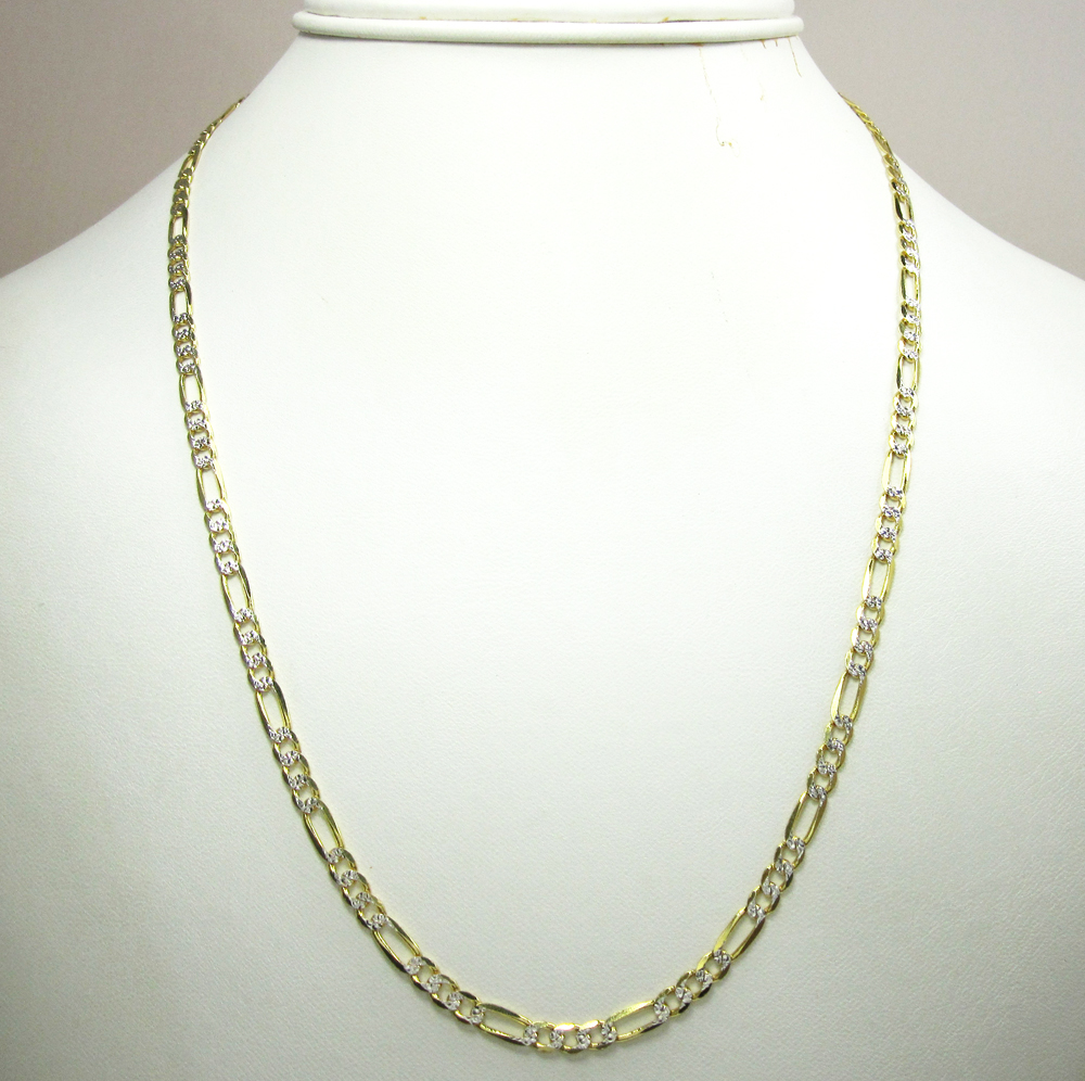 Buy 10k Yellow Gold Diamond Cut Figaro Chain 20-26 Inch 3.8mm Online at ...