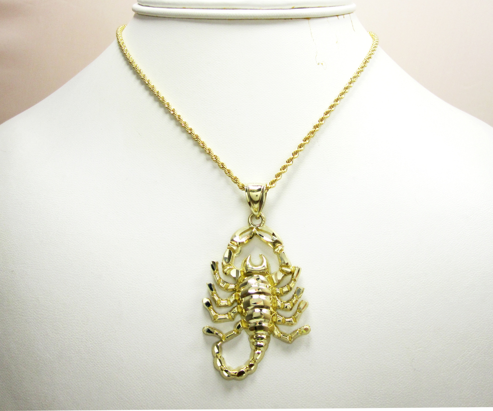 Buy 10k Solid Yellow Gold Scorpion Pendant Online at SO ICY JEWELRY