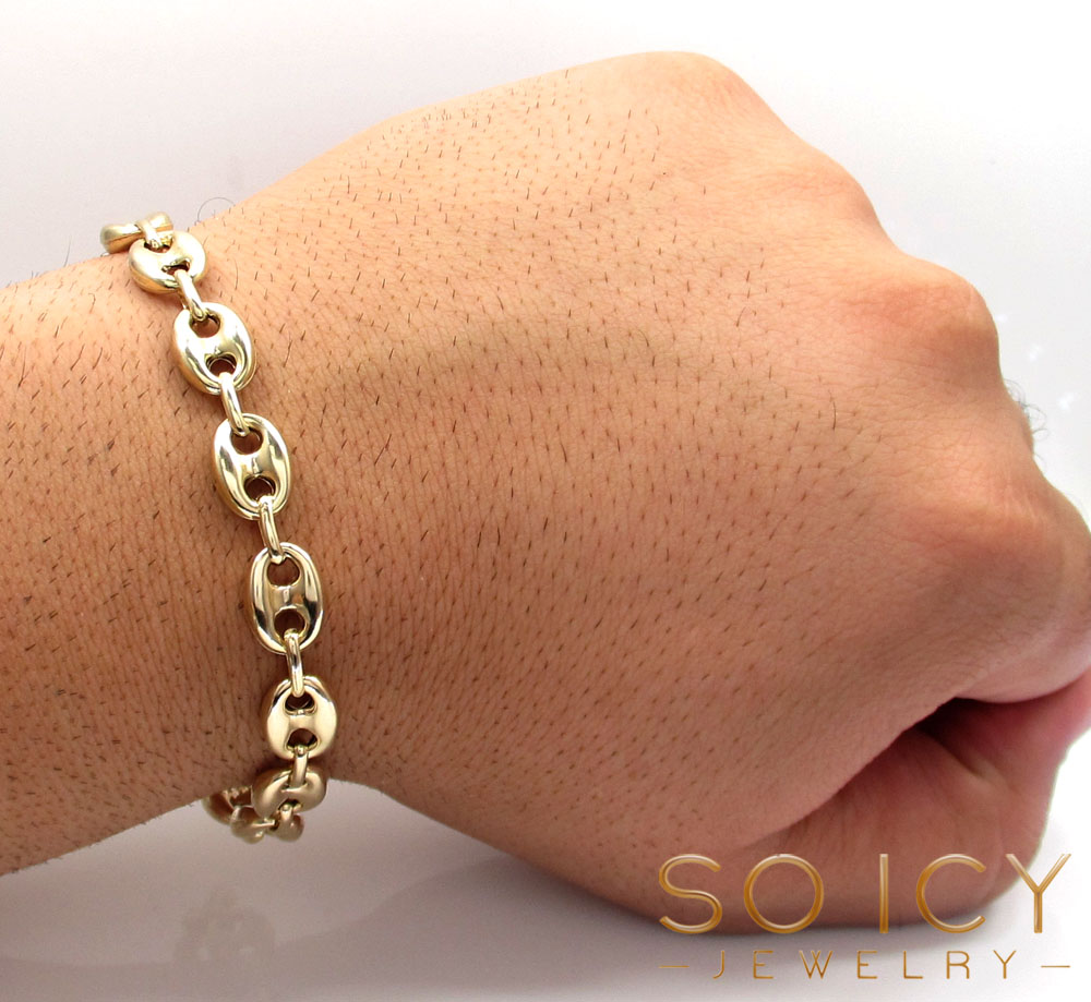 Buy 10k Yellow Gold Gucci Link Bracelet 8.75 Inch 9.50mm Online at SO ...