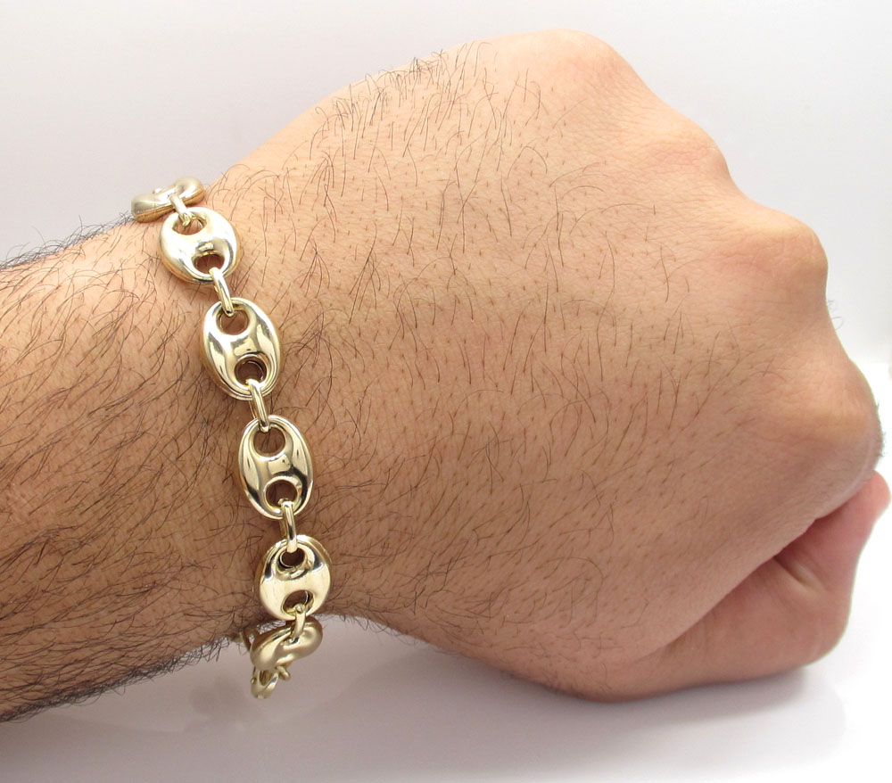 Buy 10k Yellow Gold Gucci Link Bracelet 9 Inch 12mm Online at SO ICY ...