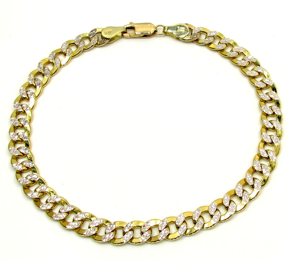 Buy 10k Yellow Gold Diamond Cut Cuban Bracelet 8 Inch 6.3mm Online at ...
