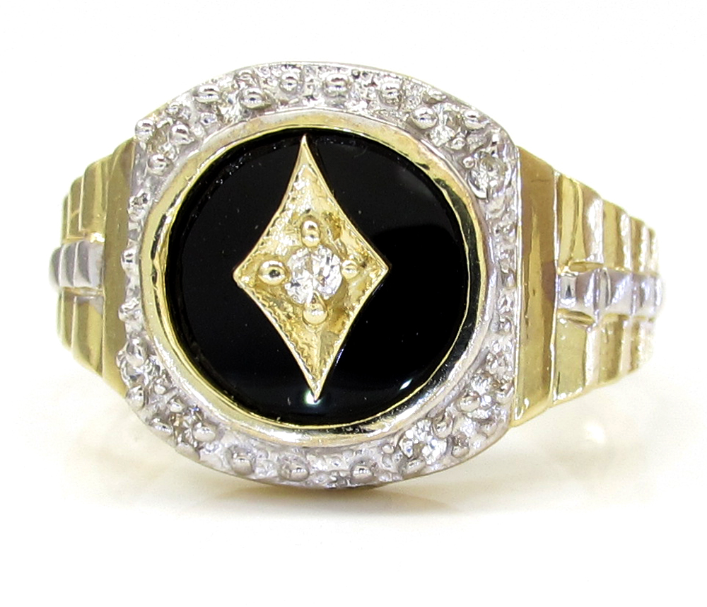 Buy 10k Yellow Gold Two Tone Diamond Suit Ring 0.20ct Online at SO ICY ...